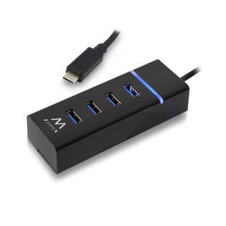 Hub ewent Usb 3.1 tipo-c 5000 Mbit/s 4 puertos Negro EW1137