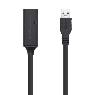 Cable alargador aisens usb 3.2 gen 1 usb tipo-a macho a usb tipo-a hembra 5m negro A105-0407
