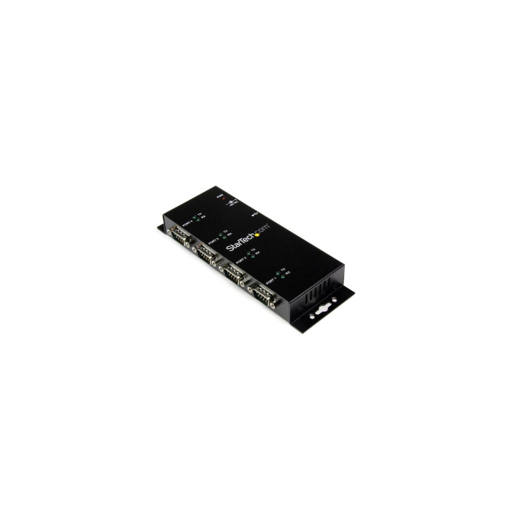 StarTech.com Concentrador Adaptador USB a Serie RS232 DB9 4 Puertos â€“ Riel DIN Industrial y Montaje en Pared