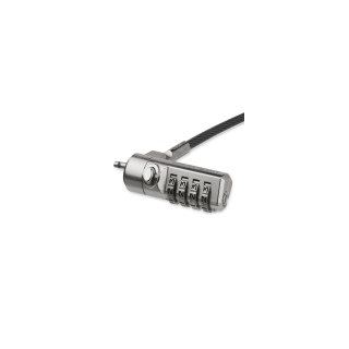 StarTech.com Cable de seguridad para portatil con bisagra giratoria con candado de combinacion de 4 digitos negro plata