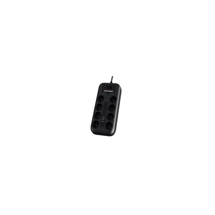Regleta con interruptor cyberpower schuko a 8 tomas schuko 2 usb negro P0820SUF0-DE
