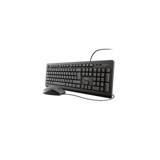 Teclado trust TKM-250 usb estandar + raton ambidextro negro 23977