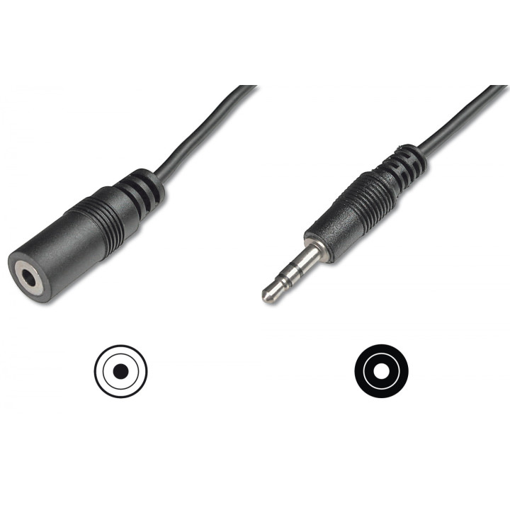 ASSMANN Electronic cable de audio 3,5 mm Macho/Hembra 2,5 m Negro