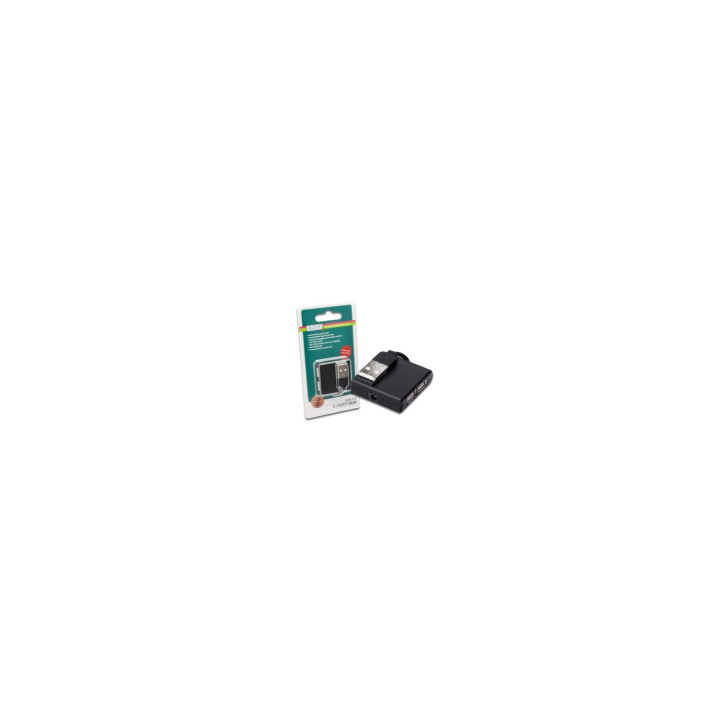 Digitus HUB de interfaz USB 2.0 480 Mbit/s Negro