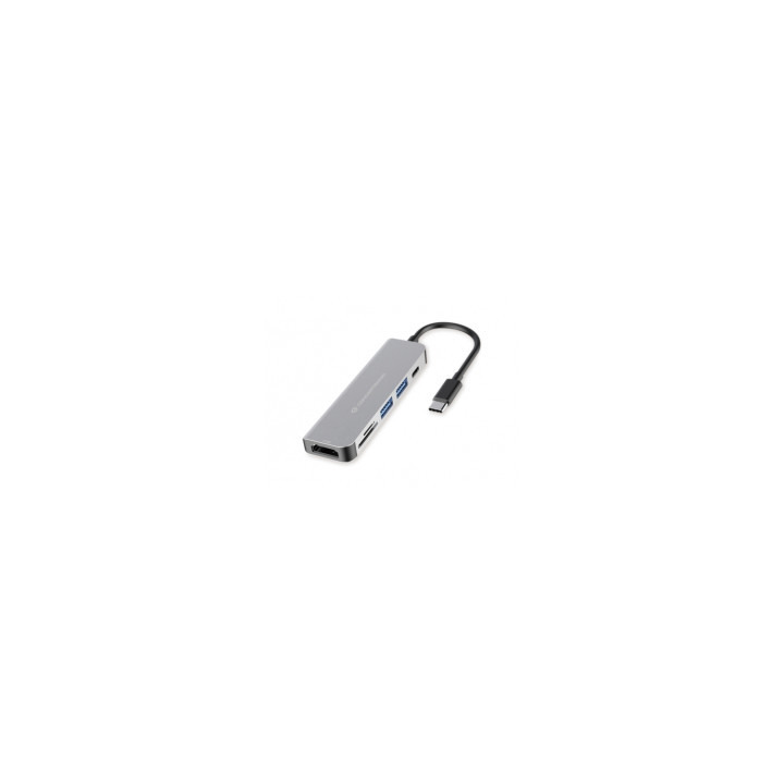 Conceptronic HUB de interfaz USB 3.2 Gen 1 (3.1 Gen 1) Type-C 5000 Mbit/s Aluminio