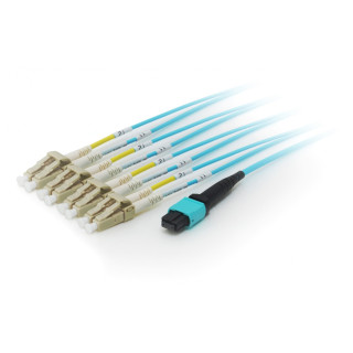 EQUIP cable de fibra optica OM4, MTP/4x LC, 3 m Cian