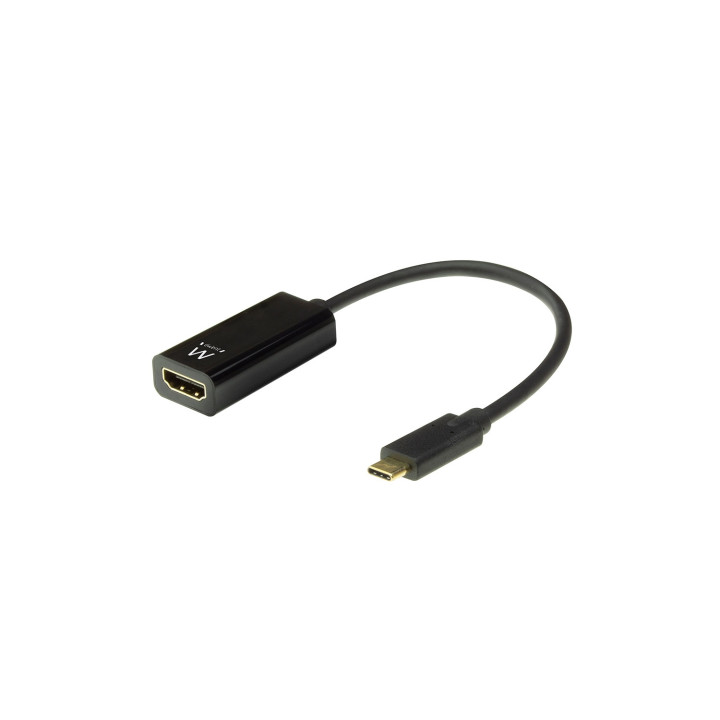 Ewent adaptador de cable video usb tipo c macho a hdmi estandar hembra 0.15m negro