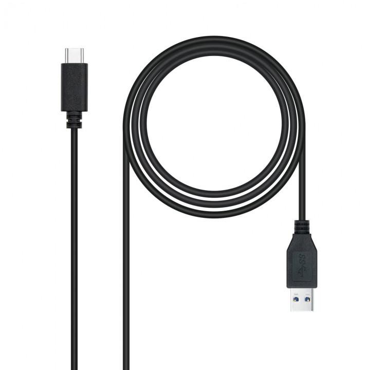 Nanocable Cable USB 3.1 Gen2 10Gbps 3A, tipo USB-C/M-A/M, Negro