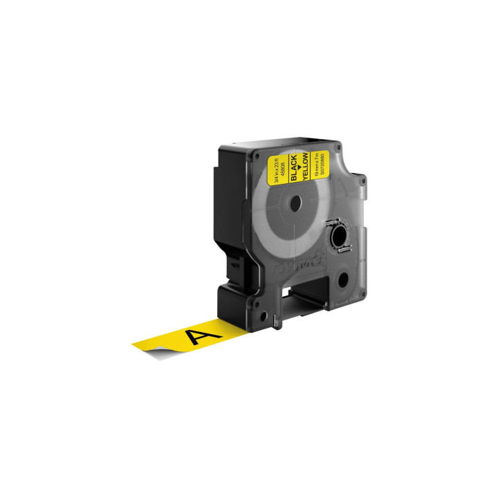Dymo D1 Etiquetas estandar negro sobre amarillo 19mm x 7m poliester