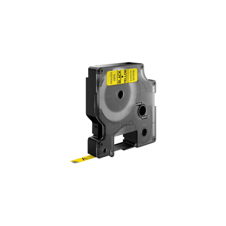 Dymo D1 Etiquetas estandar negro sobre amarillo 6mm x 7m poliester
