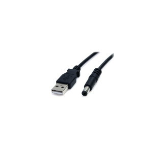 StarTech.com Cable de alimentación USB A a M de Tipo Barril de 5,5mm Negro