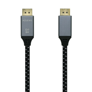 Aisens Cable Displayport V1.4 8k 60hz macho a macho gris negro 3m