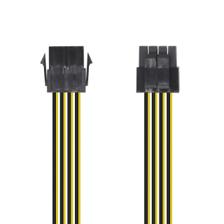 Aisens A131-0419 Cable Alimentación 8pin hembra a 4+4pin macho 0.3m negro amarillo
