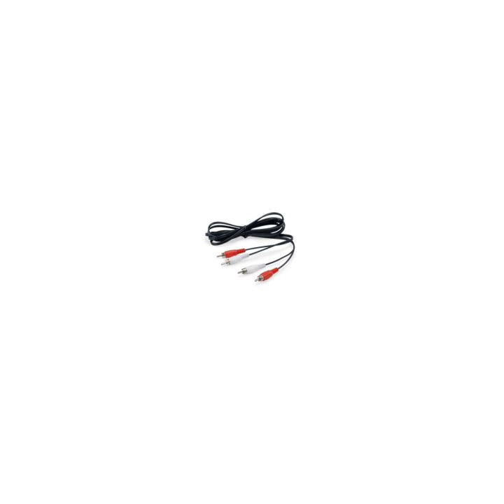 EQUIP cable de audio 2 x RCA Macho/2 x RCA Macho 2,5 m Negro