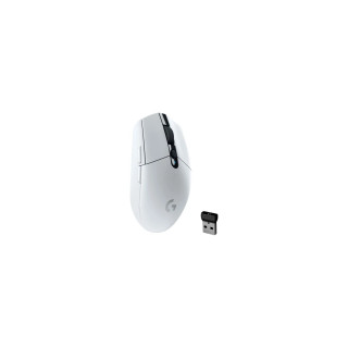 Logitech G G305 ratón mano derecha RF inalámbrico Optico 12000 DPI Blanco