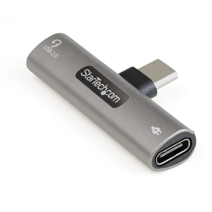 StarTech.com Adaptador de Audio y Carga USB-C - Adaptador de Audio USB Tipo C con USB-C para Auriculares con Micrófono