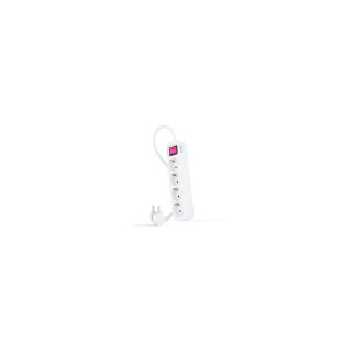 Nanocable Regleta con interruptor 4 tomas de corriente blanca