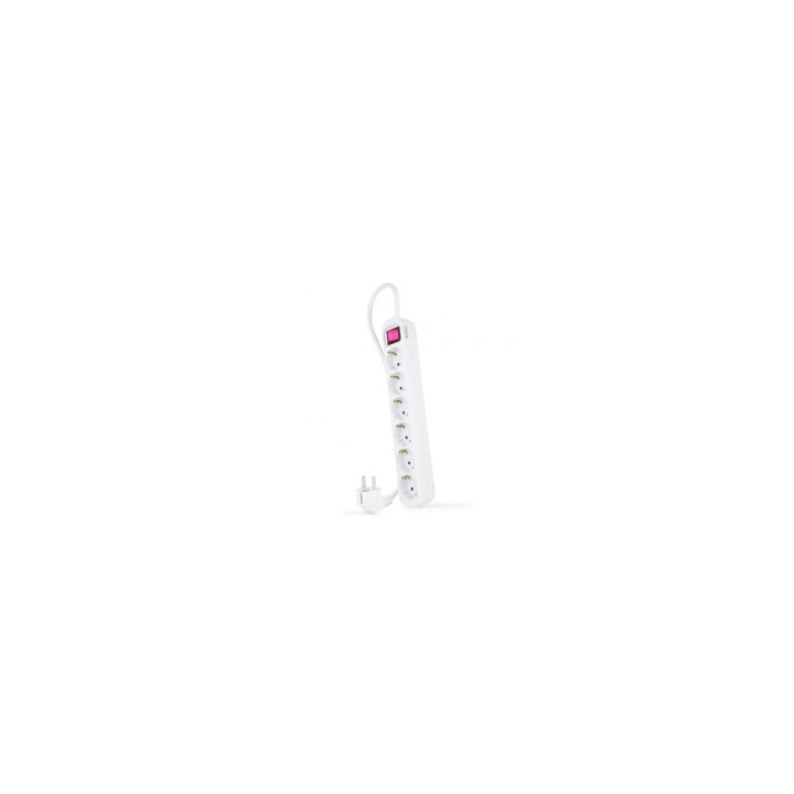 Nanocable Regleta con interruptor 6 tomas de corriente blanca