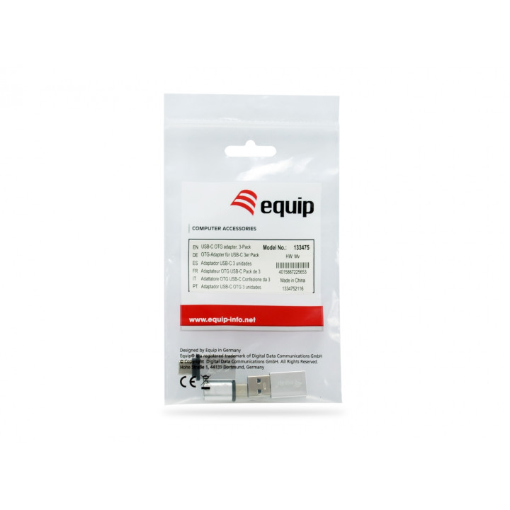 Equip 133475 cambiador de género para cable USB C, USB C, USB A USB A, Micro-USB, USB C Plata