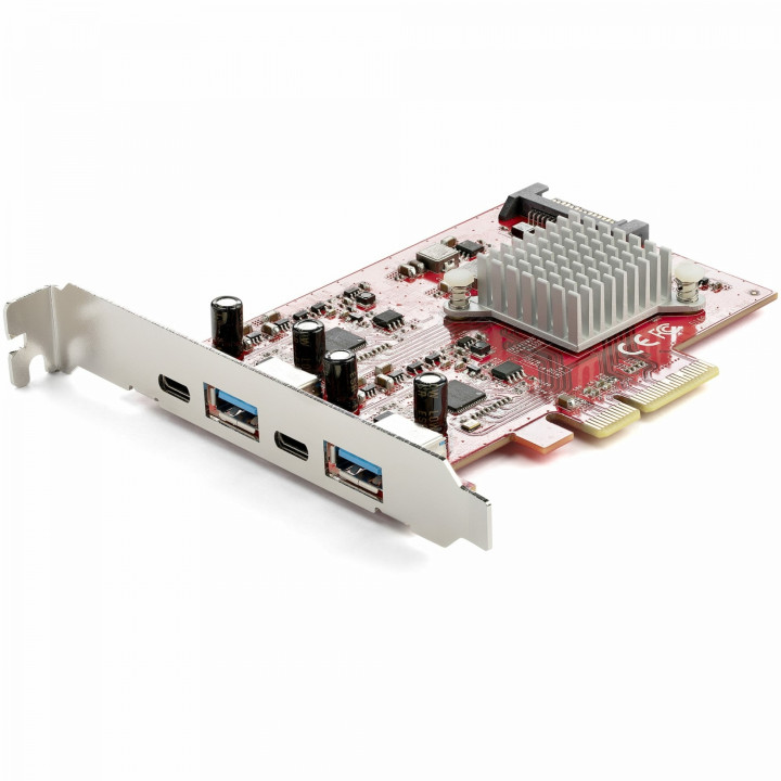 StarTech.com Tarjeta PCIe de 4 puertos usb rojo