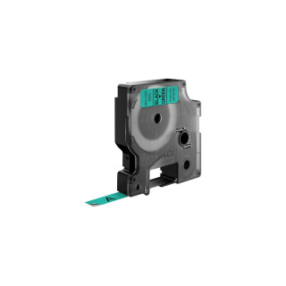DYMO D1 - Etiquetas estándar - Negro sobre verde - 9mm x 7m