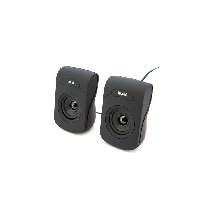 iggual Altavoces 2.0 6 W mini-jack 3.5 mm + USB Negro