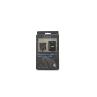 iggual Adaptador VGA a HDMI + audio + microUSB 0.25m negro