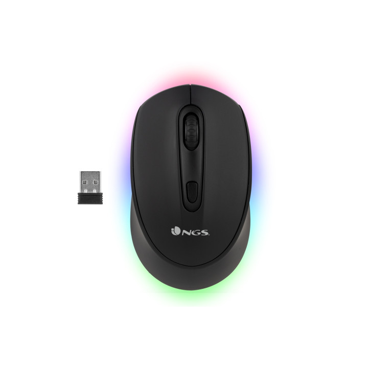 Ratón NGS SMOG-RB Ambidextro RF inalámbrica + Bluetooth Í“ptico 2400 DPI Negro