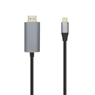 AISENS Cable conversor USB-C a HDMI 4K@60HZ, USB-C/M-HDMI/M, Negro, 1.8m