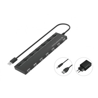 Conceptronic HUB de interfaz USB 2.0 480 Mbit/s Negro