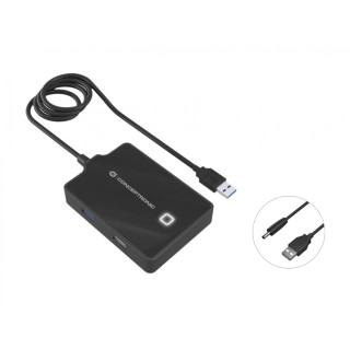 Conceptronic HUB de interfaz USB 3.2 Gen 1 (3.1 Gen 1) Type-A 5000 Mbit/s Negro