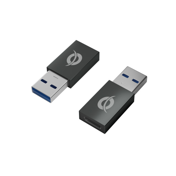 Conceptronic Cambiador de género para cable USB A/USB C Negro