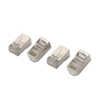 AISENS A138-0293 10 piezas Conector RJ-45 acero inoxidable transparente