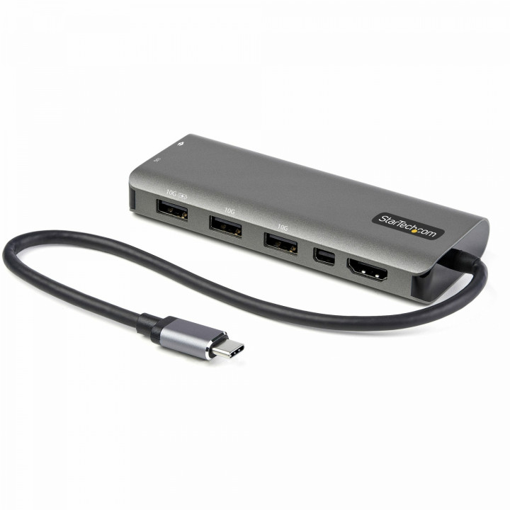 StarTech.com Adaptador Multipuertos USB-C - Docking Station USB Tipo C a HDMI o Mini DisplayPort 4K60 - Replicador de...