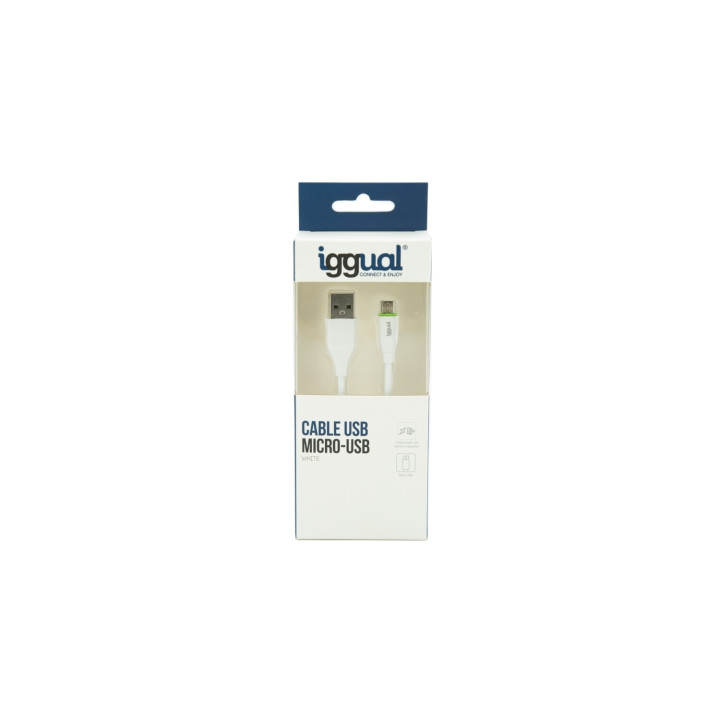 iggual Cable USB A/Micro-USB A 1 m Blanco