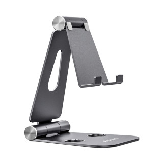 AISENS Soporte De Sobremesa Tamaño XL Ajustable (2 Pivotes) Para Movil / Tablet, 11P Gris