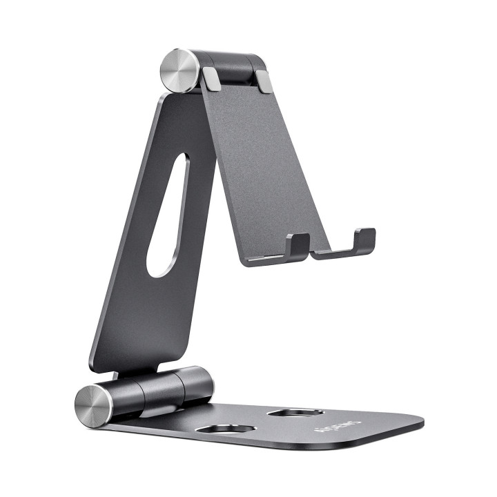 AISENS Soporte De Sobremesa Tamaño XL Ajustable (2 Pivotes) Para Movil / Tablet, 11P Gris