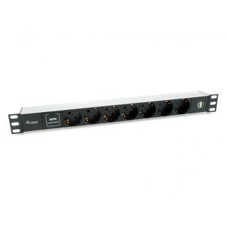 Equip unidad de distribución de energÍ­a (PDU) 7 salidas AC 1U Negro, Plata