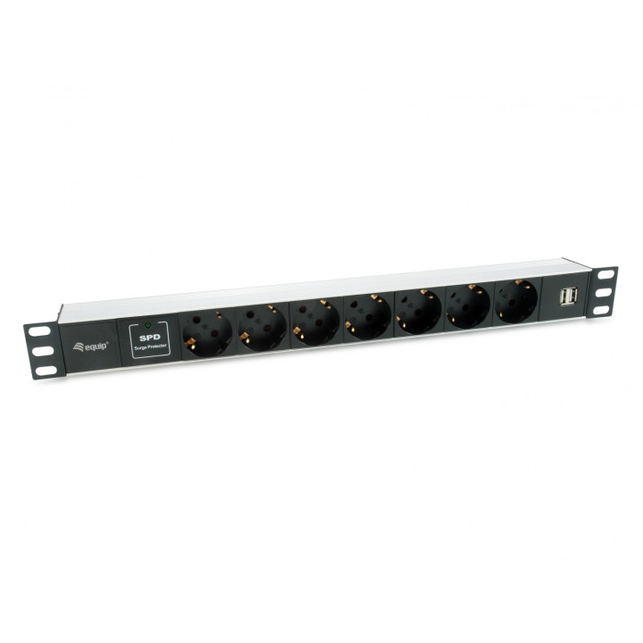 Equip unidad de distribución de energÍ­a (PDU) 7 salidas AC 1U Negro, Plata