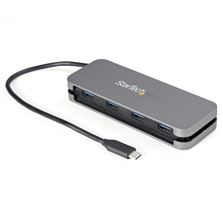 StarTech.com HUB de interfaz USB 3.2 Gen 1 (3.1 Gen 1) Type-C 5000 Mbit/s Negro, Gris