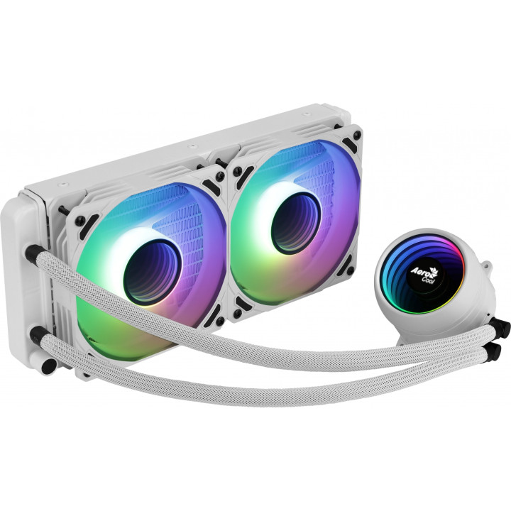 Aerocool Refrigeracion Liquida CPU 2xVentilador 12cm RGB TDP 400W Blanco