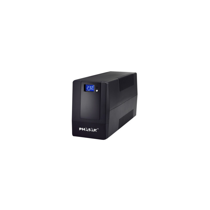 Phasak Sistema de alimentación ininterrumpida (UPS) 0,6 kVA 360 W 2 salidas AC Negro