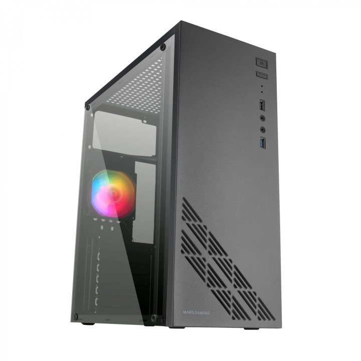 Mars Gaming MC100 Caja torre gaming ATX ventilador 90mm FRGB convect-cool negro