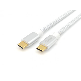 Equip Cable USB C/USB C 0,5 m Plata, Blanco