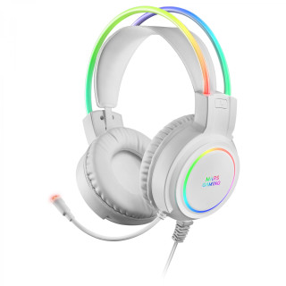 Mars Gaming Auriculares Diadema Chroma RGB Flow Micrófono Sonido Espacial Blanco