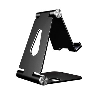 AISENS Soporte De Sobremesa Tamaño M Ajustable (2 Pivotes) Para Movil / Tablet, Negro