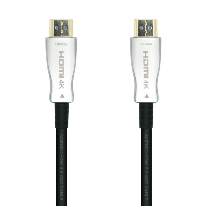 Aisens Cable Hdmi tipo-a estandar macho a macho V2.0 AOC premium alta velocidad 20m negro