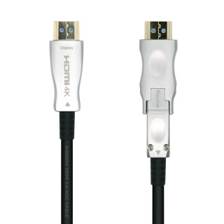 Aisens Cable Hdmi tipo-a estandar macho a Hdmi tipo-d micro macho V2.0 AOC desmontable premium alta velocidad 30m negro