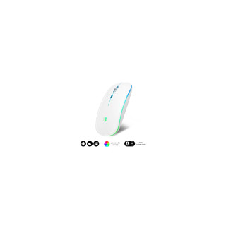 Subblim Raton Inalambrico bluetooth + RF rgb led dual flat 1600 DPI optico Blanco
