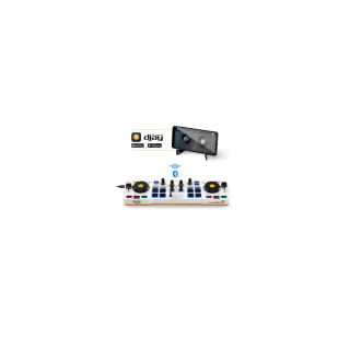 Hercules DJControl mix Mesa de mezclas bluetooth para smartphone negro blanco amarillo